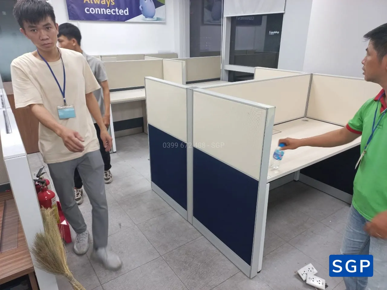 lắp đặt vách ngăn nỉ 2 múi cho công ty tại Long An - 6