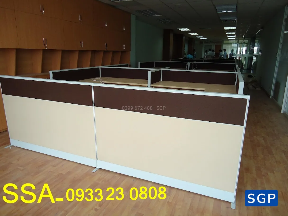 sản xuất và lắp đặt hoàn thiện vách nỉ 2 múi cho công ty văn phòng - 2