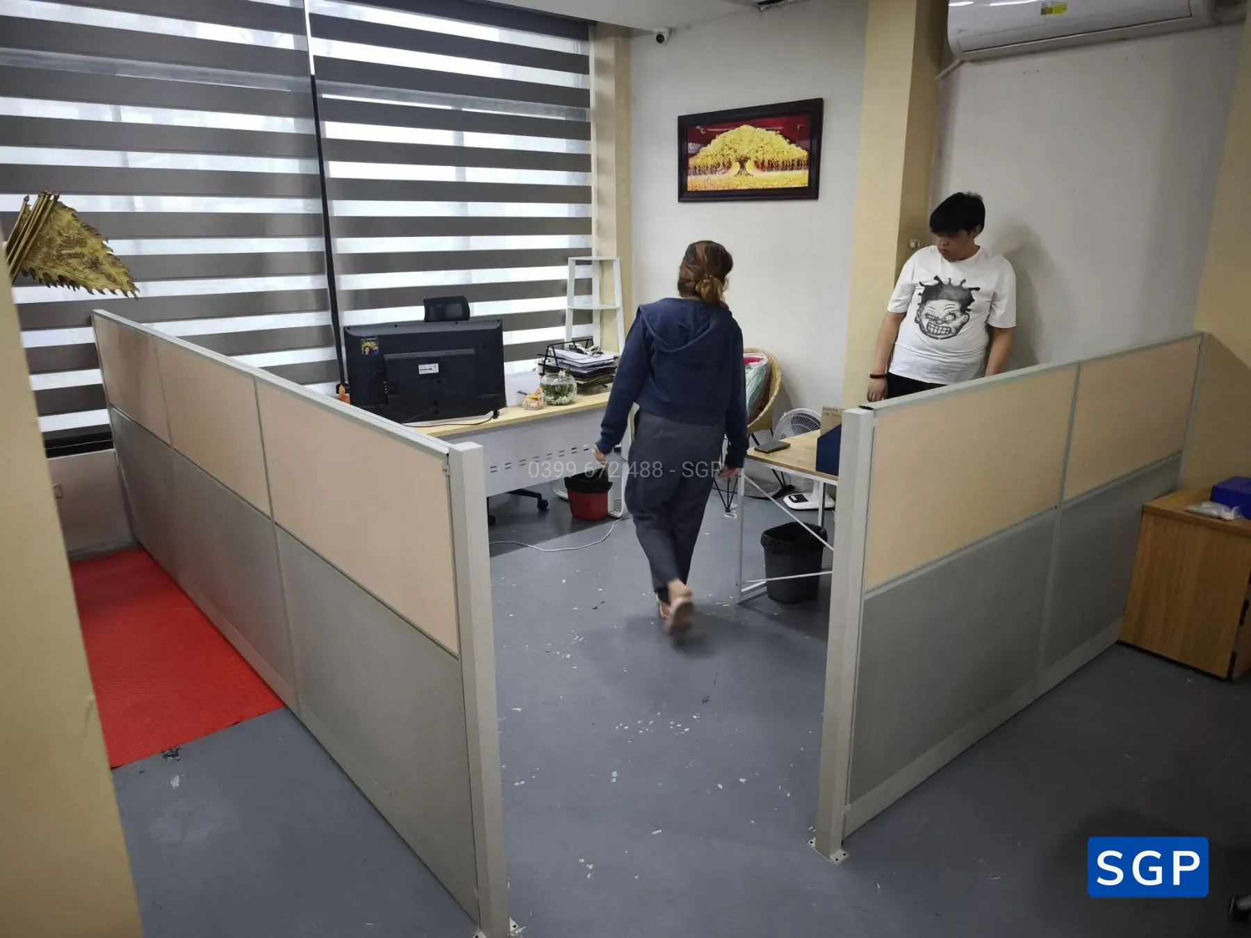 vách nỉ ngăn lửng có thể ngăn phòng hoặc lối đi - 4