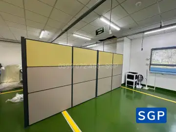 vách ngăn lửng vải nỉ 3 múi