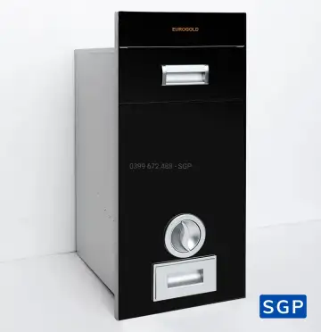Thùng gạo mặt gương đen 15kg nút xoay 260mm Eurogold C260BL 1